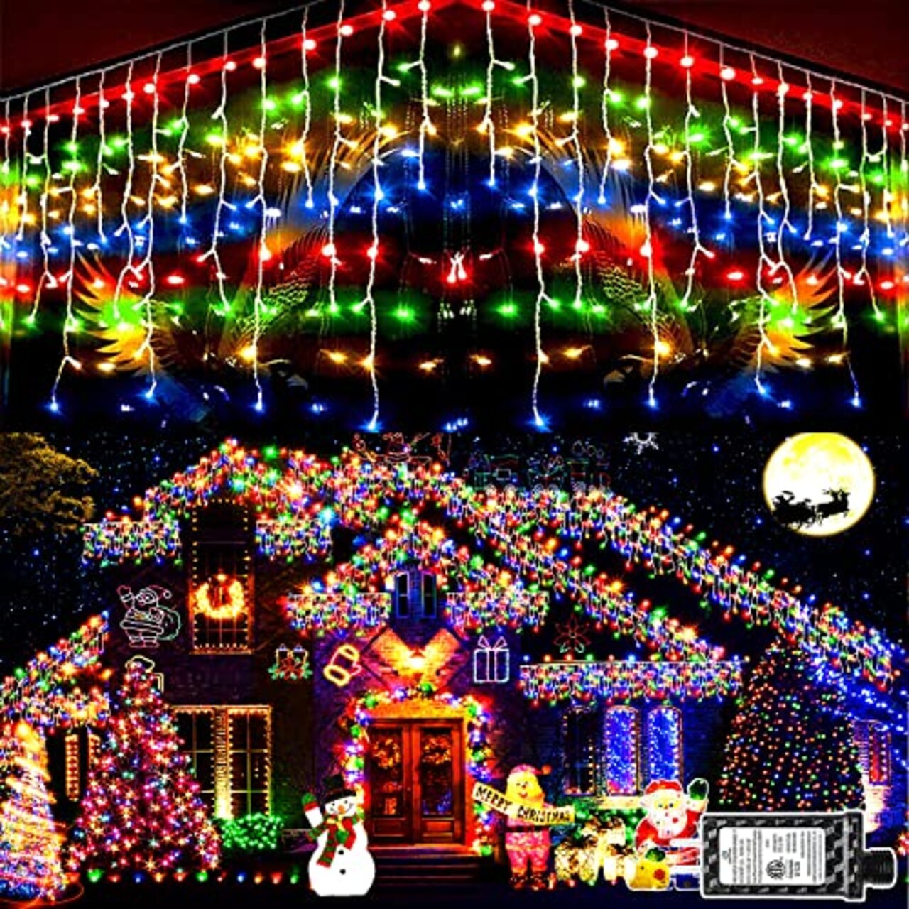 Curtain christmas lights discount outdoor